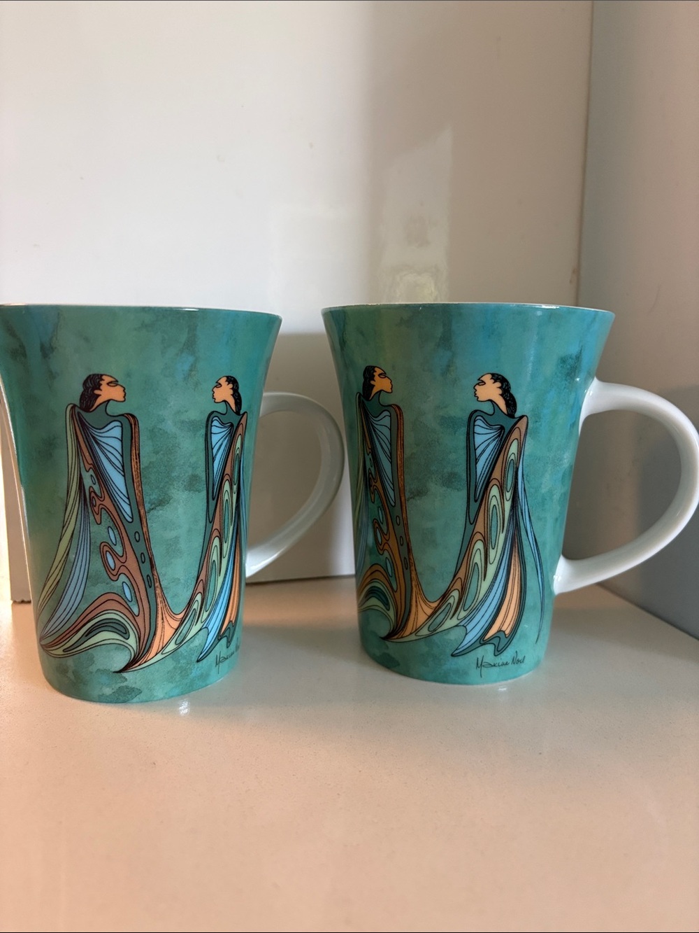 Set of Two Mugs with Indigenous Sioux Artist Maxine Noel’s Design “Friends”
